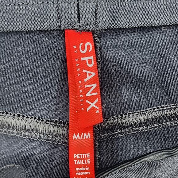 Spanx Leather Like Elasticized Waistband Ankle Skinny Pant Size Medium Petite - Picture 3 of 6